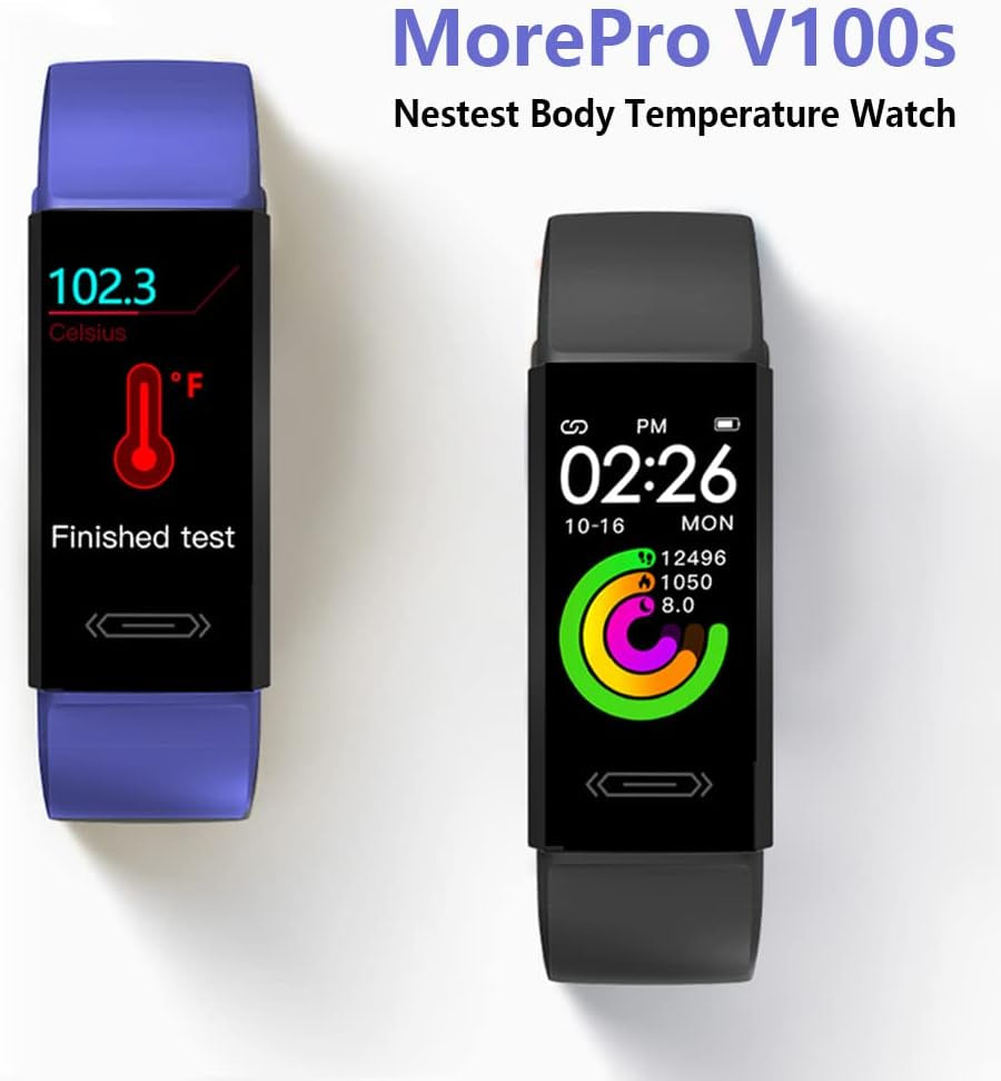 Fitness Activity Tracker,  Temperature Measurement Heart Rate Blood Pressure Monitor IP68 Waterproof Smart Watch,Sleep Tracking Pedometer Calories Counter Health Bracelet for Women Men Kids